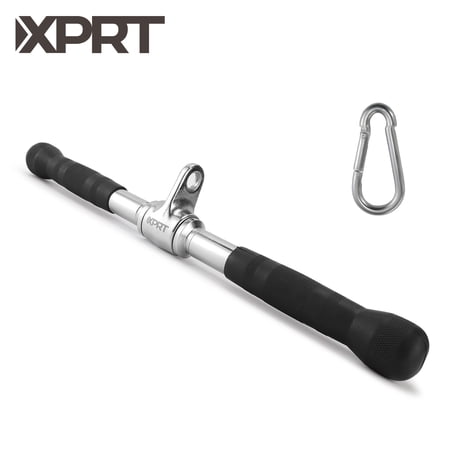 XPRT Fitness Cable Exercise Attachment D Handle, Pull Down Accessories, Straight Rotating Bar