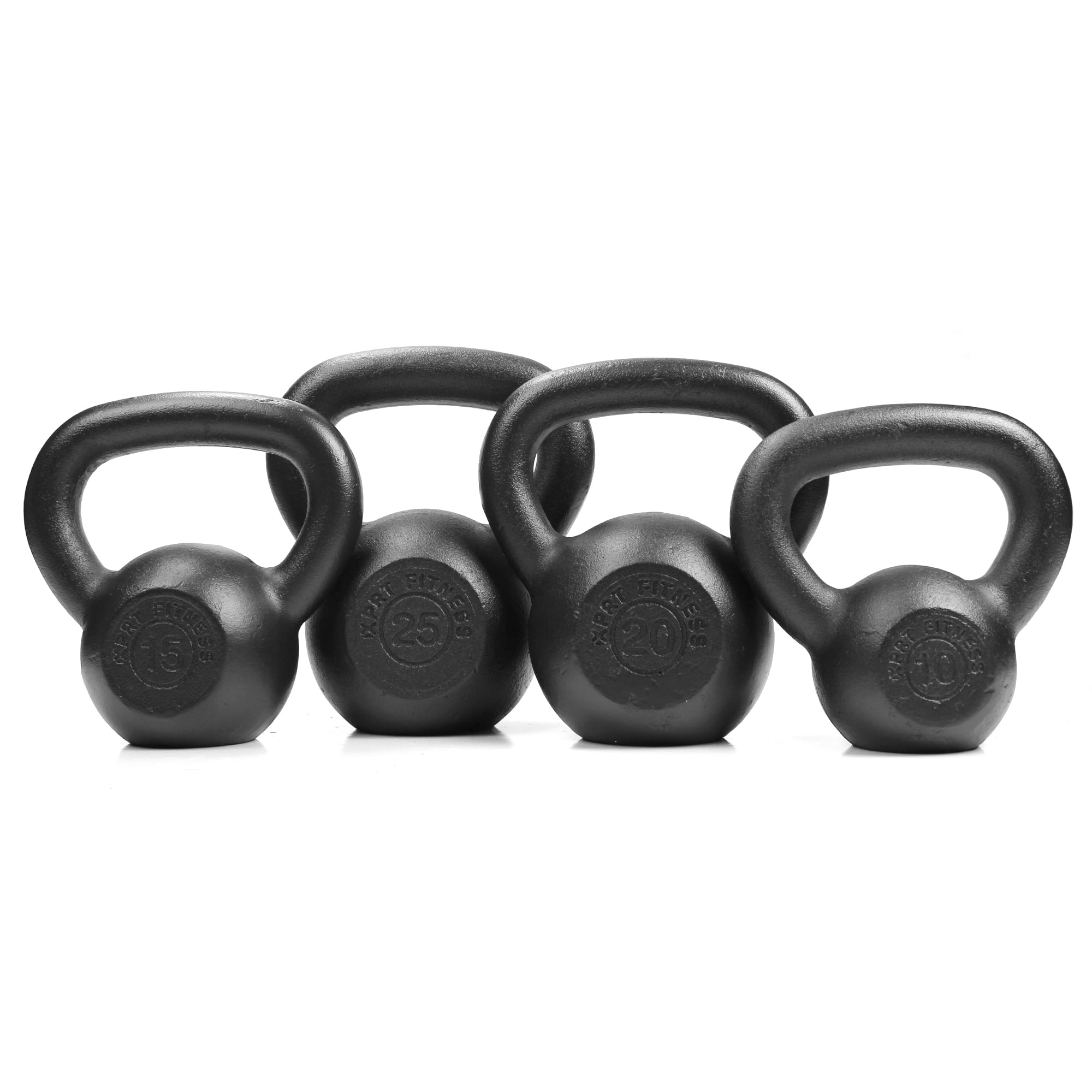 XPRT Fitness Cast Iron Kettlebells Set 10, 15, 20, 25 Lbs.