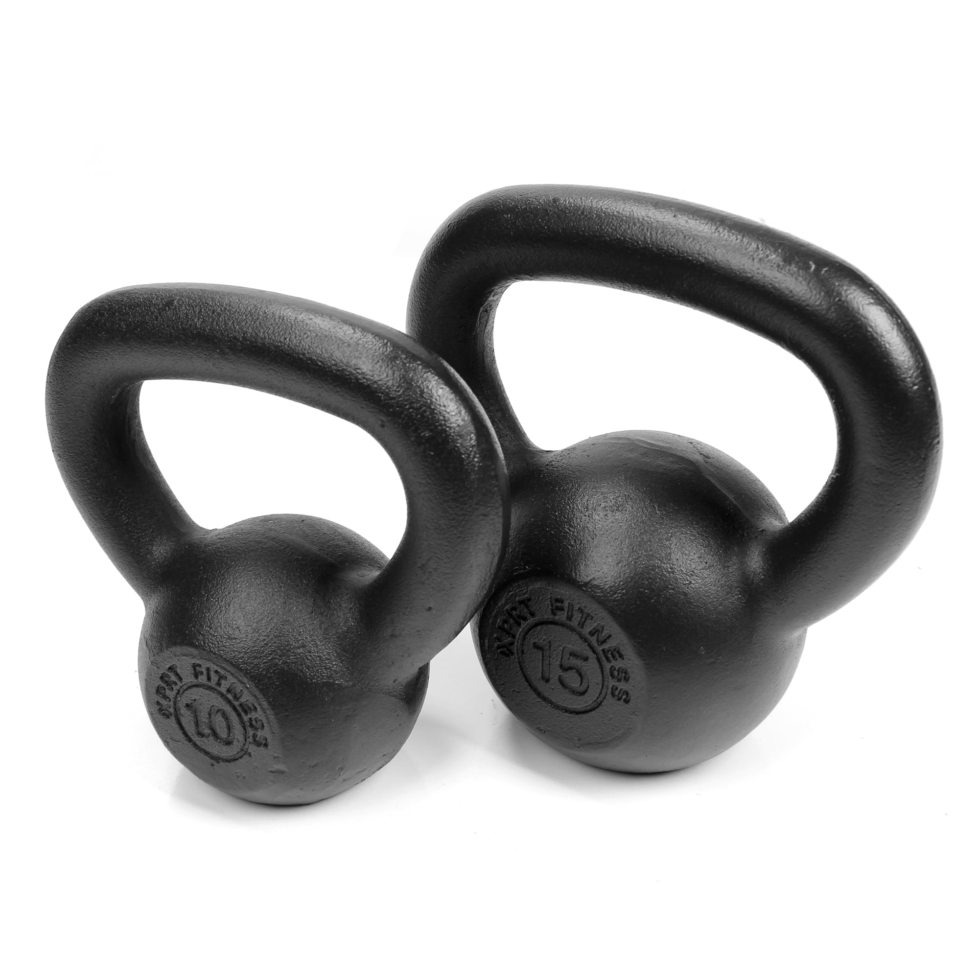 XPRT Fitness Cast Iron Kettlebells Set 10, 15 Lbs.
