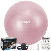 XPRT Fitness Exercise and Workout Ball, Yoga Ball Chair, Great for Fitness, Balance and Stability Extra-Thick with Quick Pump, Pink 65 cm