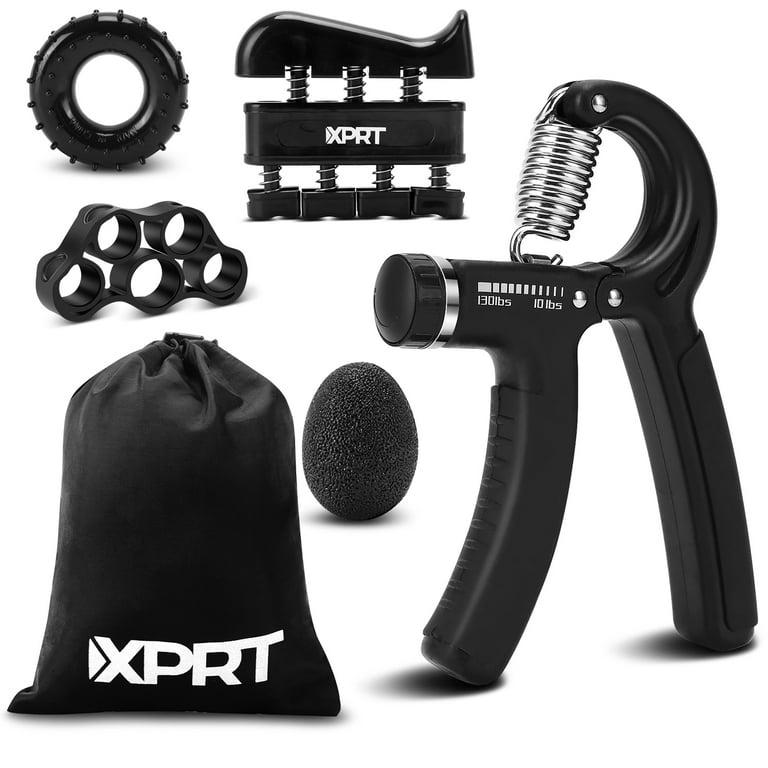 XPRT Fitness Grip Strength Training Kit Hand Finger and Forearm Exerciser Set of 5 for Grip Exercise Stress Relief and Recovery Improve Hand