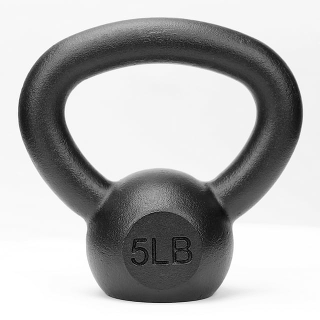 XPRT Fitness Powder Coated Cast Iron Kettlebell for Strength Training, 5 LB