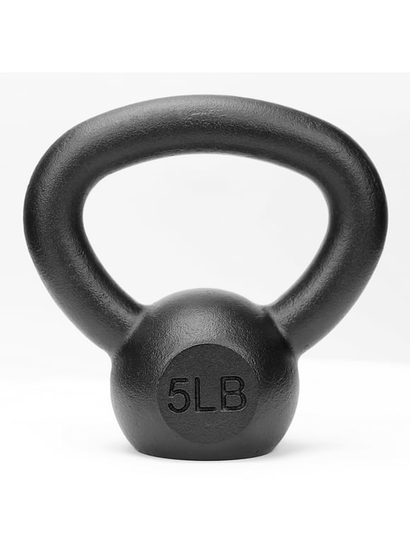 XPRT Fitness Powder Coated Cast Iron Kettlebell for Strength Training, 5 LB