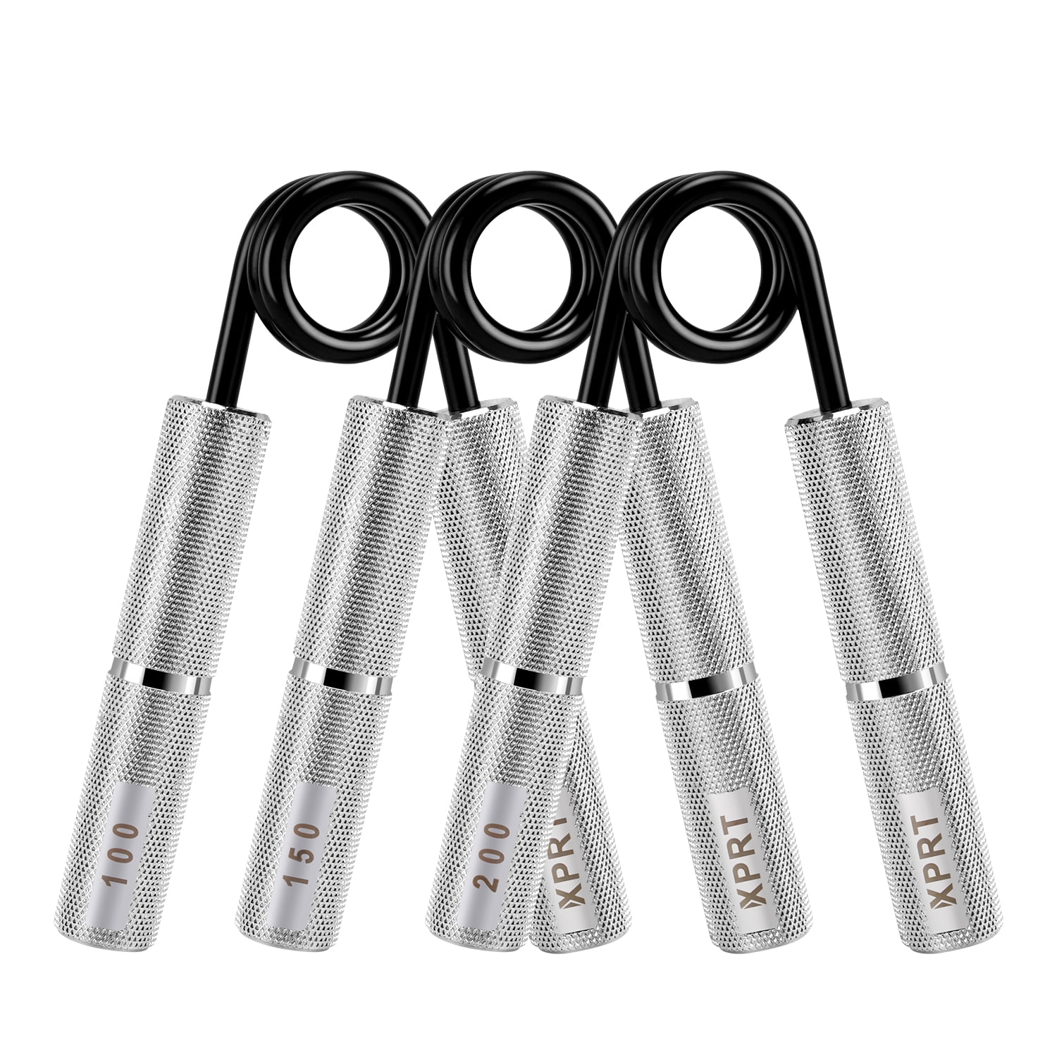 XPRT Fitness Power Gripper Set - Pro Hand Grip Strengthener Set of 3, Wrist and Forearm Exerciser, Build Crushing Grip strength and Mobility 100/150/200 lbs Set