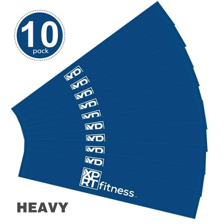 XPRT Fitness Resistance Loop Bands Elastic Exercise Bands Set of 10 - Resistance Level Heavy