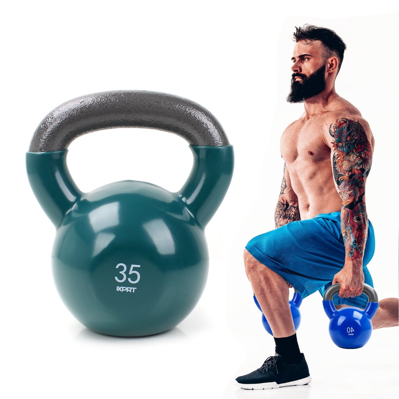 XPRT Fitness Vinyl Kettlebell 35 lb.