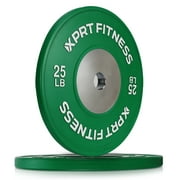 XPRT Olympic Competition Bumper Plate with Steel Core Insert, 25lb Green - Pair