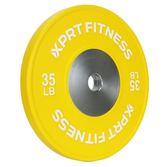 XPRT Olympic Competition Bumper Plate with Steel Core Insert, 35lb Yellow - Single