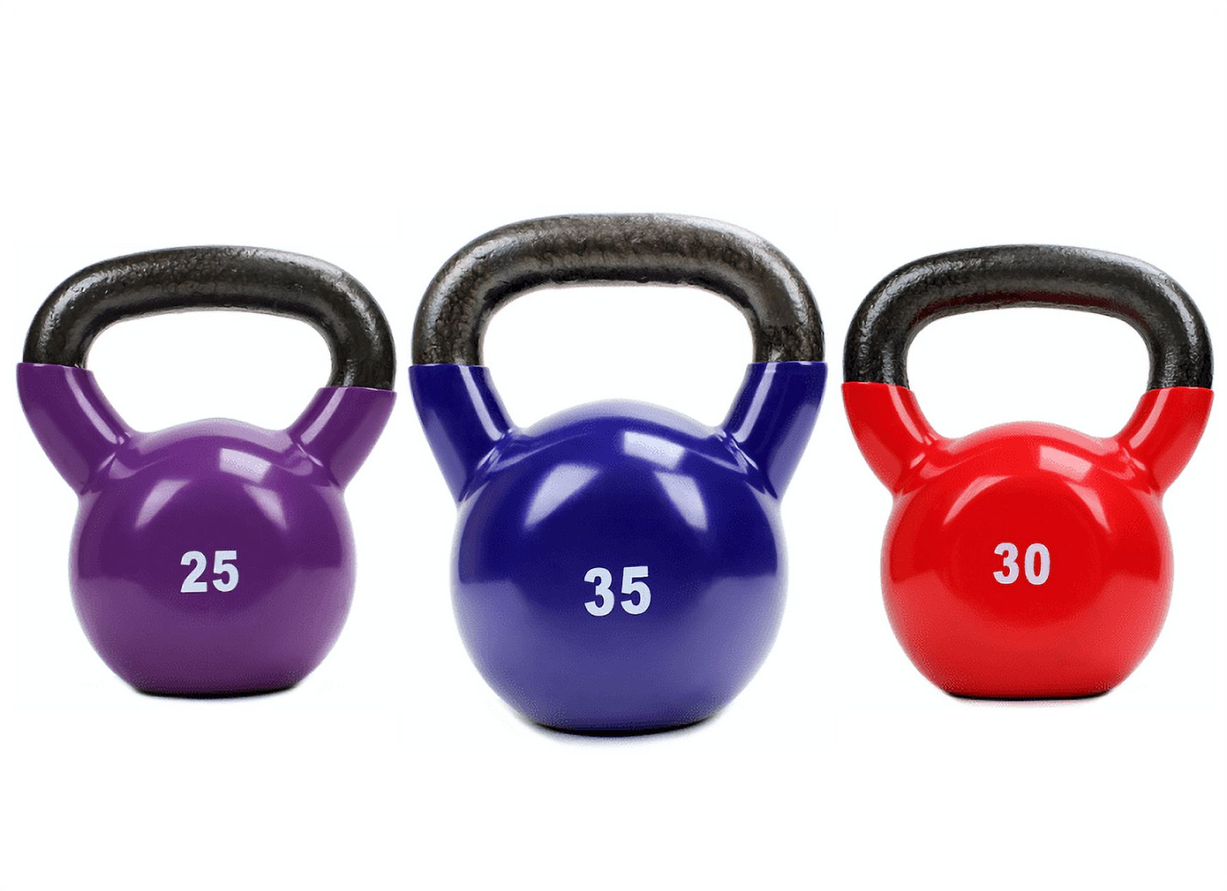 XPRT Vinyl Kettlebell Set 25lb+30lb+35lb