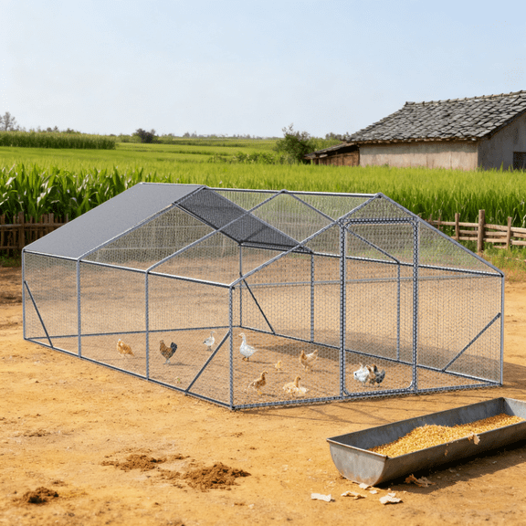 XPT035 Outdoor chicken coop metal big space 20*10*6FT 3 Unit for Outdoor Farm Use