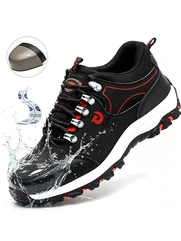Steel Toe Work Shoes for Men Waterproof Anti-Smash & Puncture-Proof Lightweight Safety Sneakers Non-Slip Comfortable Industrial Footwear