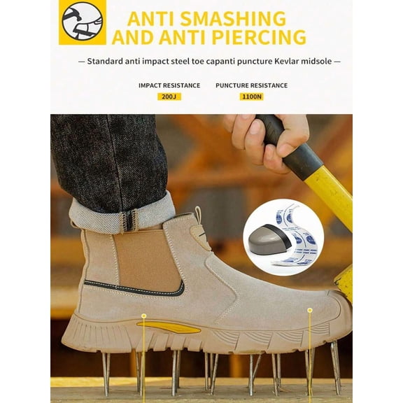 XQJ Puncture Proof Steel Toe Boots Welder Working Shoes Safety Footwear for Construction Men's Work & Safety Footwear Work Boots for Men Women Steel Toe Safety Shoes Indestructible Work Boots