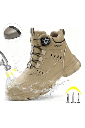 Steel Toe Boots for Men Lightweight High Top Safety Work Boots Water Resistant Anti-Smash Anti-Puncture Construction Industrial Boots