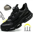 thumbnail image 1 of XQJ Steel Toe Shoes For Men Anti-Puncture Anti-Smash Work Boots Lightweight Work Safety Shoes Mens Air Cushion Work Sneakers Black Size 5 Comfortable Breathable, 1 of 8