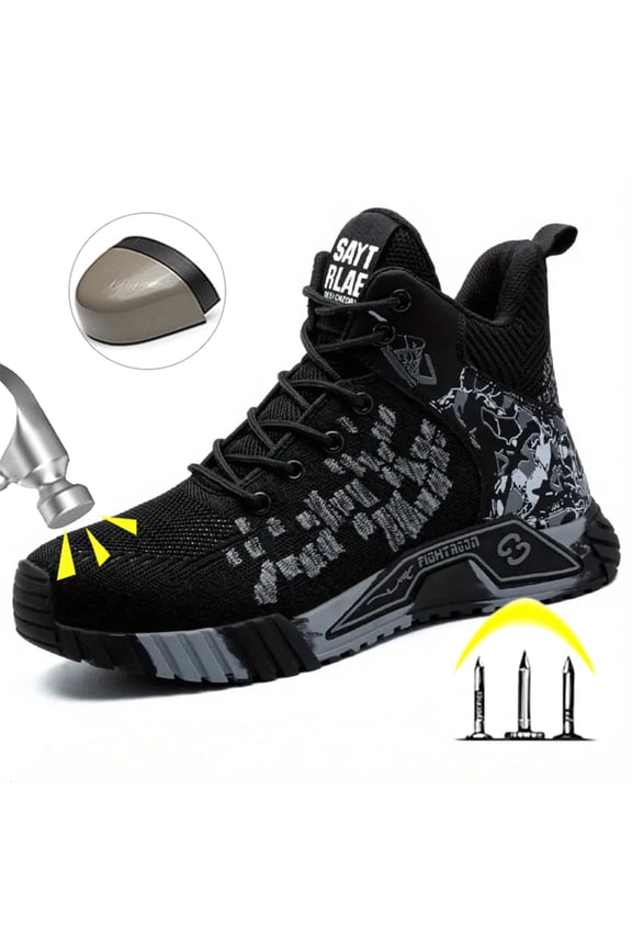 Steel Toe Shoes for Men and Women Comfortable Lightweight Work Safety Shoes Puncture Proof Slip Resistant Indestructible Sneakers Suitable for Construction Work