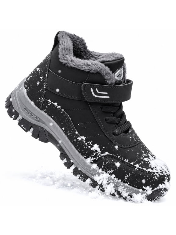 Women's Shoes Water-Resistant Winter, Ankle-High Flat Heel Closed Toe, Black, 7Women