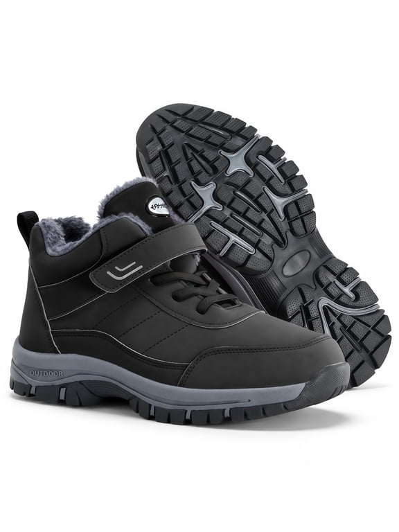 Women's Shoes Water-Resistant Winter, Ankle-High Flat Heel Closed Toe, Black, 7Women