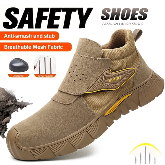 XQJ Work Boots for Men Women Slip on Steel Toe Safety Shoes Indestructible Work Boots Puncture Proof Steel Toe Boots Welder Working Shoes Safety Footwear for Construction Men's Work & Safety Footwear