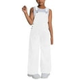thumbnail image 1 of XQLOS Girls Denim Overalls Wide Leg Rompers 𝖣ungarees Baggy Jean Jumpsuit Workwear Playtime Adjustable Strap Sturdy, 1 of 4