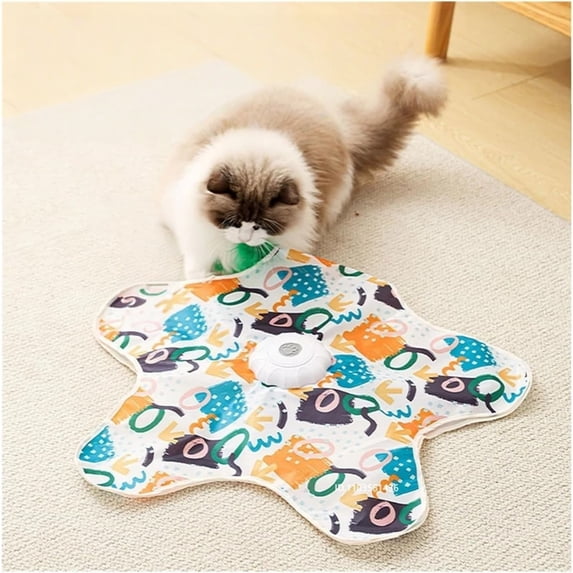 XQWJWLA Interactive Cat Toy, Rechargeable Touch Activated Hide and Seek Toy with Moving Concealed Feathers for Indoor Cats, Ideal Cat Toys & Gifts for Cats and Kittens Self Playing