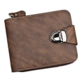 thumbnail image 1 of XQWJWLA PU Leather Mens Wallet with Zipper, Vintage RFID Blocking Big Capacity Wallet for Men with Flap ID Window, Credit Card Slots & Coin Pocket, Valentines Day Gifts for Men(Coffee), 1 of 7