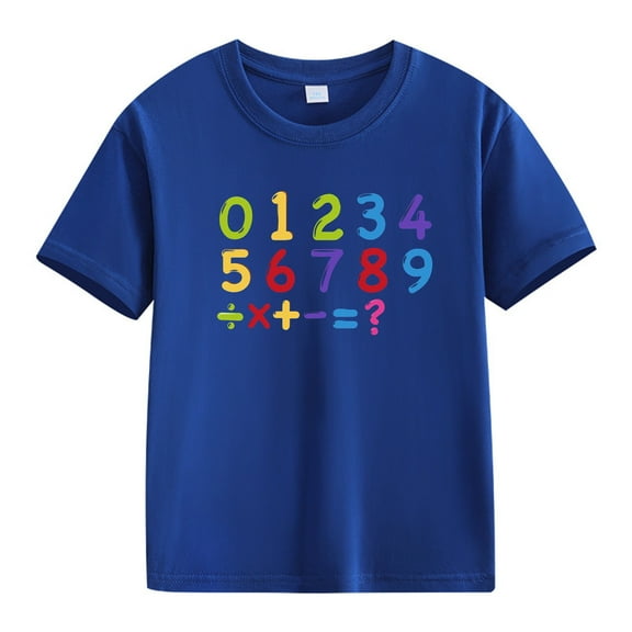XQYLOS 100th Day of School T-Shirt for Girls and Boys, Fun Colorful Numbers Celebration Kids Tee, Educational Activity Unisex Loose Fit Cotton Top