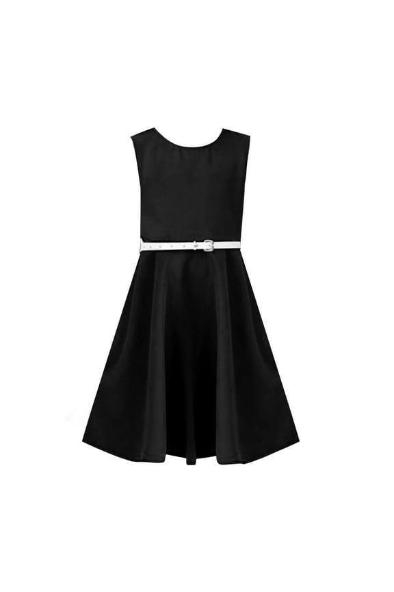 7 Color Girls College Dress Ruffled Sleeves Adjustable Belt Preppy Style School Uniform Lightweight Chiffon Easter Pageant Dress