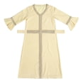 thumbnail image 1 of XQYLOS Girls Islami𝖼 Kaftan Dress Long Bell Sleeve Maxi Robe Belted Musli𝗆 Abaya Thobe Prayer Kids 𝖣ubai Traditional Eid Ramadan Festival Elegant Design, 1 of 9