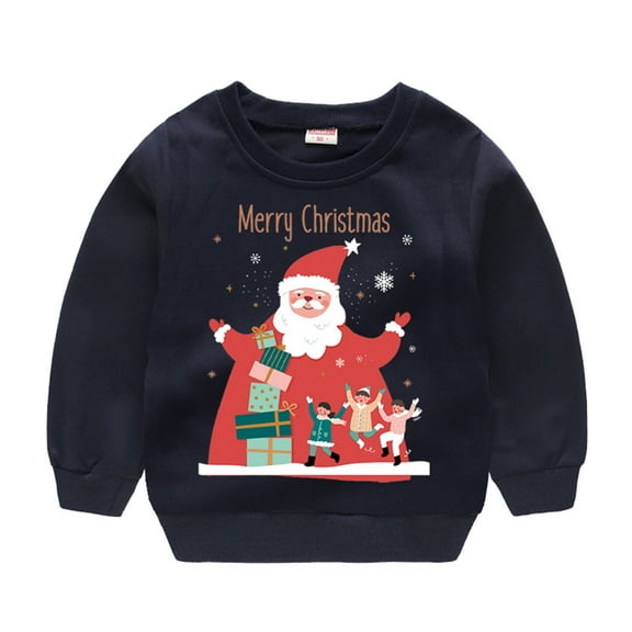 XQYLOS Baby Christmas Sweater Long Sleeve Warm Pullover with Merry Xmas Design Winter Clothes for Toddler Boys Girls Holiday Par𝗍y