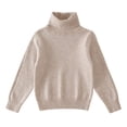 thumbnail image 1 of XQYLOS Baby Toddler Cable Knit Sweater Boys Girls, High Collar Turtleneck Pullover Top Soft Warm Winter Thermal Wear, 1 of 8