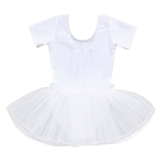 XQYLOS Ballet Practice Tutu Skirt Girls Dancewear Swan Lake Training Dress Stretch Tulle Skirt with Attached Leotard Competition Ready Stage Performance Outfit