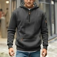 thumbnail image 1 of XQYLOS Big and Tall Boys Hoodies & Sweatshirts, Quarter Zip Up Pullover with Cargo Pockets, Stretch Active Wear for Workout Gym Running, Solid Color Fashion, 1 of 6