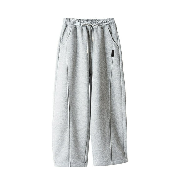XQYLOS Boys Baggy Sweatpants Straight Leg Joggers with Elastic Waist and Pockets, Fall Winter Casual Comfort Fleec𝖾 Lined Open Bottom Pants for Teens Youth Kids