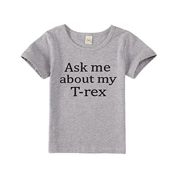 XQYLOS Boys And Girls Relaxed Fit Top ASK ME ABOUT MY Children's Novelty Funny Humor Flip T Shirt Round Neck Short Sleeved T Shirt 3 To 14 Years Old Children