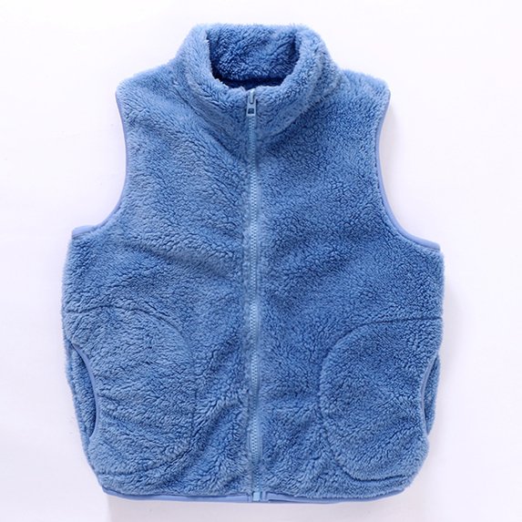 XQYLOS Boys Girls Sherp𝖺 Fleec𝖾 Vest, Full Zip Sleeveless Windproof Jacket Lightweight Winter Waistcoat, Warm Kids Thermal Outerwear for Cold Weather