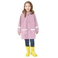 thumbnail image 1 of XQYLOS Boys Girls Waterproof Rain Jacket Long Button Hooded Raincoat with Reflective Strip Kids Windbreak Lightweight Outwear, 1 of 9