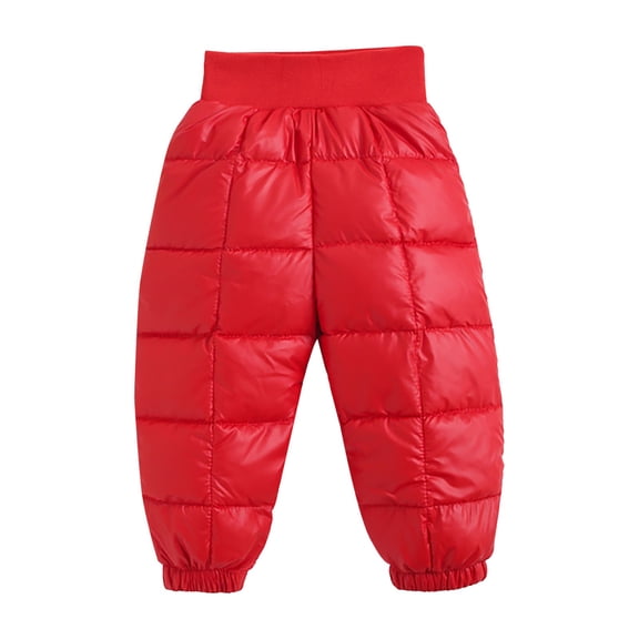 XQYLOS Boys Girls Winter Puffer Down Thick Snow Pants Trousers Windproof Elastic Ski Bib Overalls 𝖶aterproof Insulated Snowboard Pants Kids Children Thermal Snowsuit