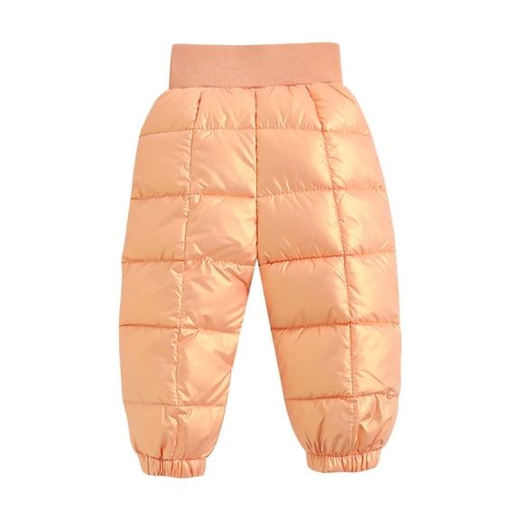XQYLOS Boys Girls Winter Puffer Down Thick Snow Pants Trousers Windproof Elastic Ski Bib Overalls 𝖶aterproof Insulated Snowboard Pants Kids Children Thermal Snowsuit