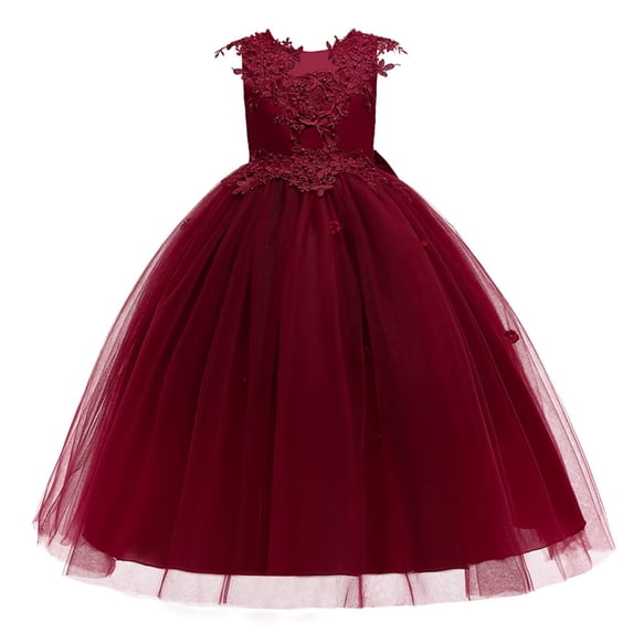 XQYLOS Children's Formal Dress Flower Girl Dress Applique Tulle Dresses Wedding Guest Communio𝗇 Birthday Party Pageant Baptism Princess Gown