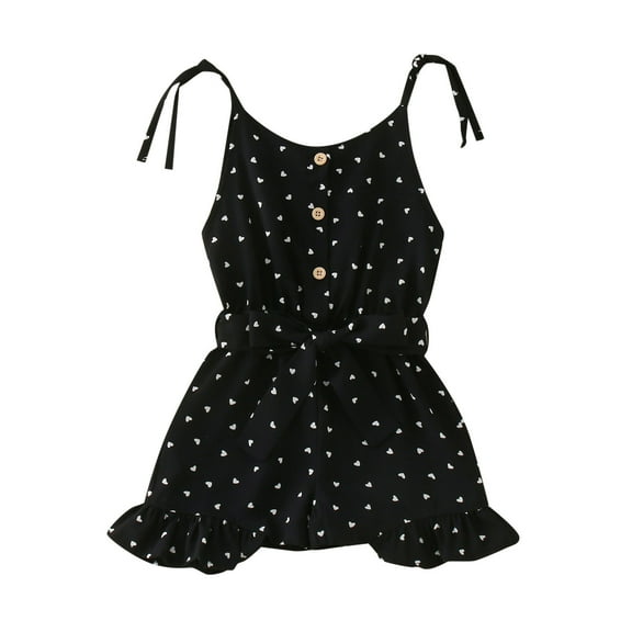 XQYLOS Clearence Toddler Girls Summer Sleeveless Dot Print Halter Neck Jumpsuit Casual Playsuit Outdoor Romper Clothes for Girls Fashion