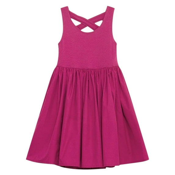 XQYLOS Clearence Western Open Back Tank Dress for Girls - Trendy Sleeveless Black Casual Dress for Daily Play Preschool Outings Summer Vacation Outfit
