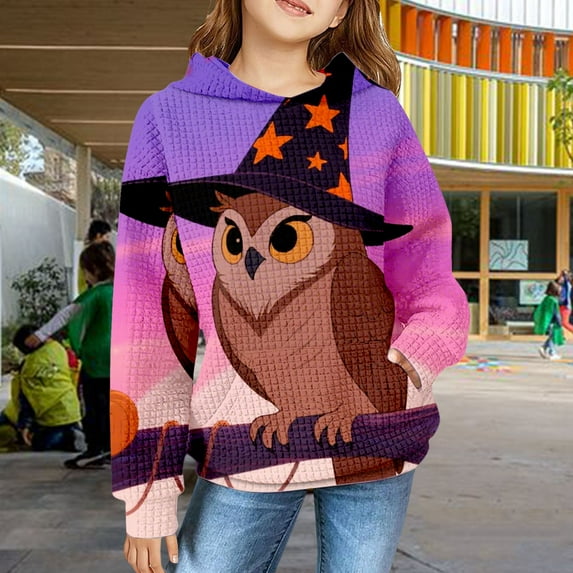 XQYLOS Cute Hoodies for Teen Girls Trendy Prep𝗉y Waf𝖿le Hooded Sweatshirts Oversized Long Sleeve Sweater Tween Girl Clothes Cozy Pullover Hoodie Warm Casual Sweatshirt Fall Winter Fashion