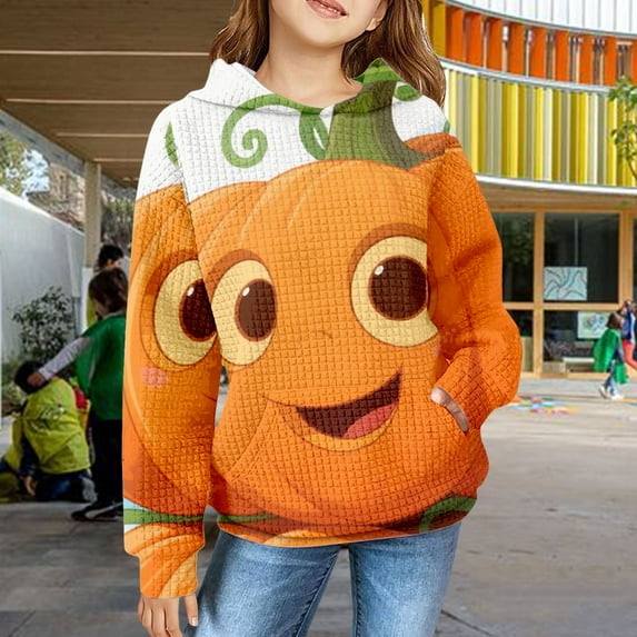 XQYLOS Cute Hoodies for Teen Girls Trendy Prep𝗉y Waf𝖿le Hooded Sweatshirts Oversized Long Sleeve Sweater Tween Girl Clothes Cozy Pullover Hoodie Warm Casual Sweatshirt Fall Winter Fashion