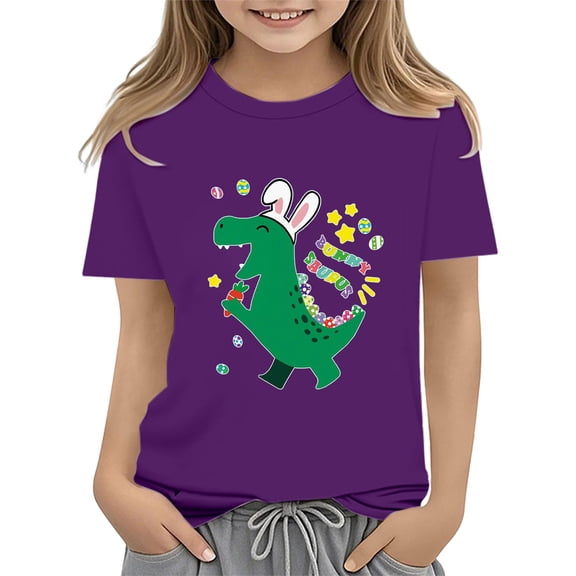 XQYLOS Easter Tractor Bunny Shirt for Toddler Boy, Short Sleeve Cotton Tee Tops for Kids 2-13 Years, Farm Animal Holiday Graphic Tshirt