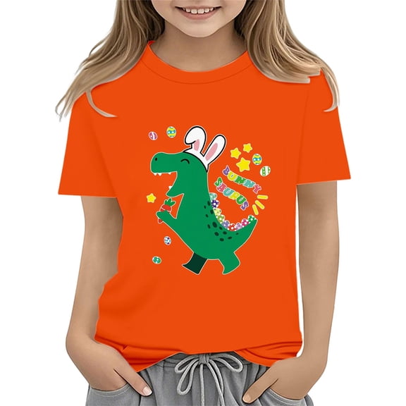 XQYLOS Easter Tractor Bunny Shirt for Toddler Boy, Short Sleeve Cotton Tee Tops for Kids 2-13 Years, Farm Animal Holiday Graphic Tshirt