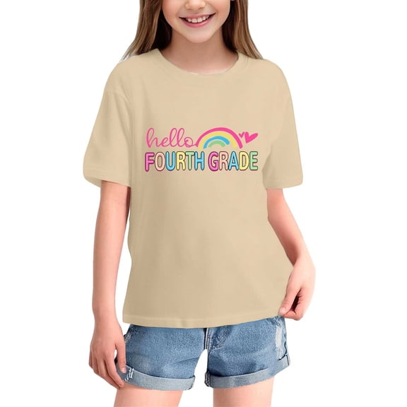 XQYLOS First Day of School Shirt for Girls and Boys Preschool to 5th Grade, Kids Graphic Tee Tops, Return to School T-Shirt, Cute Funny Kindergarten Elementary Children’s Shirt