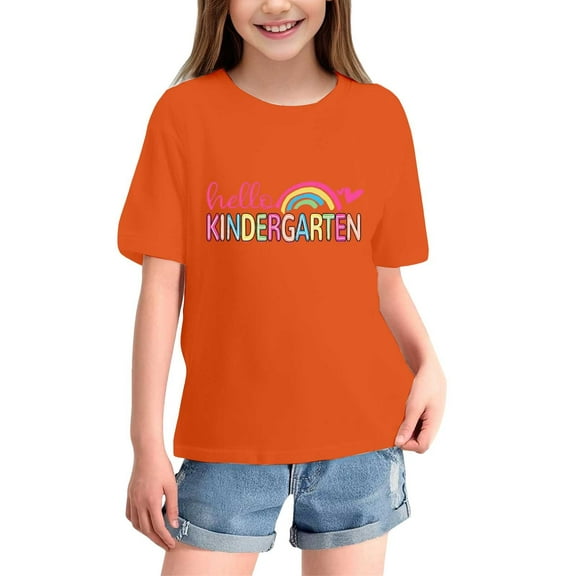 XQYLOS First Day of School Shirt for Girls and Boys Preschool to 5th Grade, Kids Graphic Tee Tops, Return to School T-Shirt, Cute Funny Kindergarten Elementary Children’s Shirt