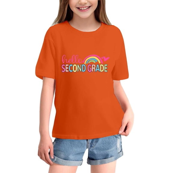 XQYLOS First Day of School Shirt for Girls and Boys Preschool to 5th Grade, Kids Graphic Tee Tops, Return to School T-Shirt, Cute Funny Kindergarten Elementary Children’s Shirt