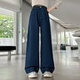 thumbnail image 1 of XQYLOS Girls Autumn Straight Leg Jeans 2025 New Small Middle Large Sizes Casual Korean Style Wide Leg Pants for Kids, 1 of 9