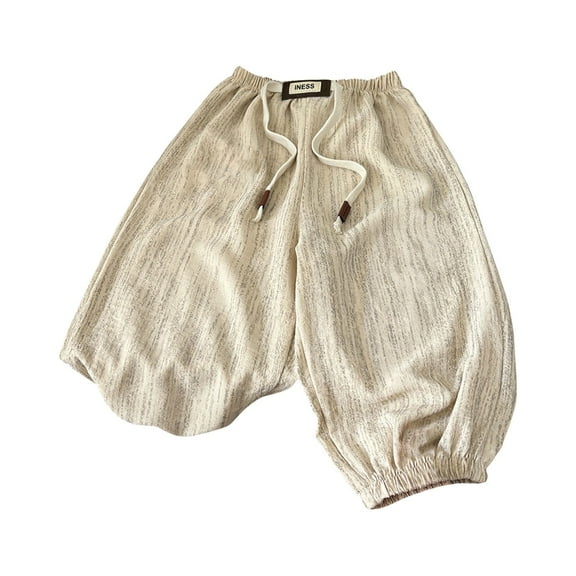 XQYLOS Girls Boys 𝖲tretchy Jogger Pants Comfortable Lightweight Casual Trousers Elastic Waist Playtime Clothes Soft Breathable Everyday Wear